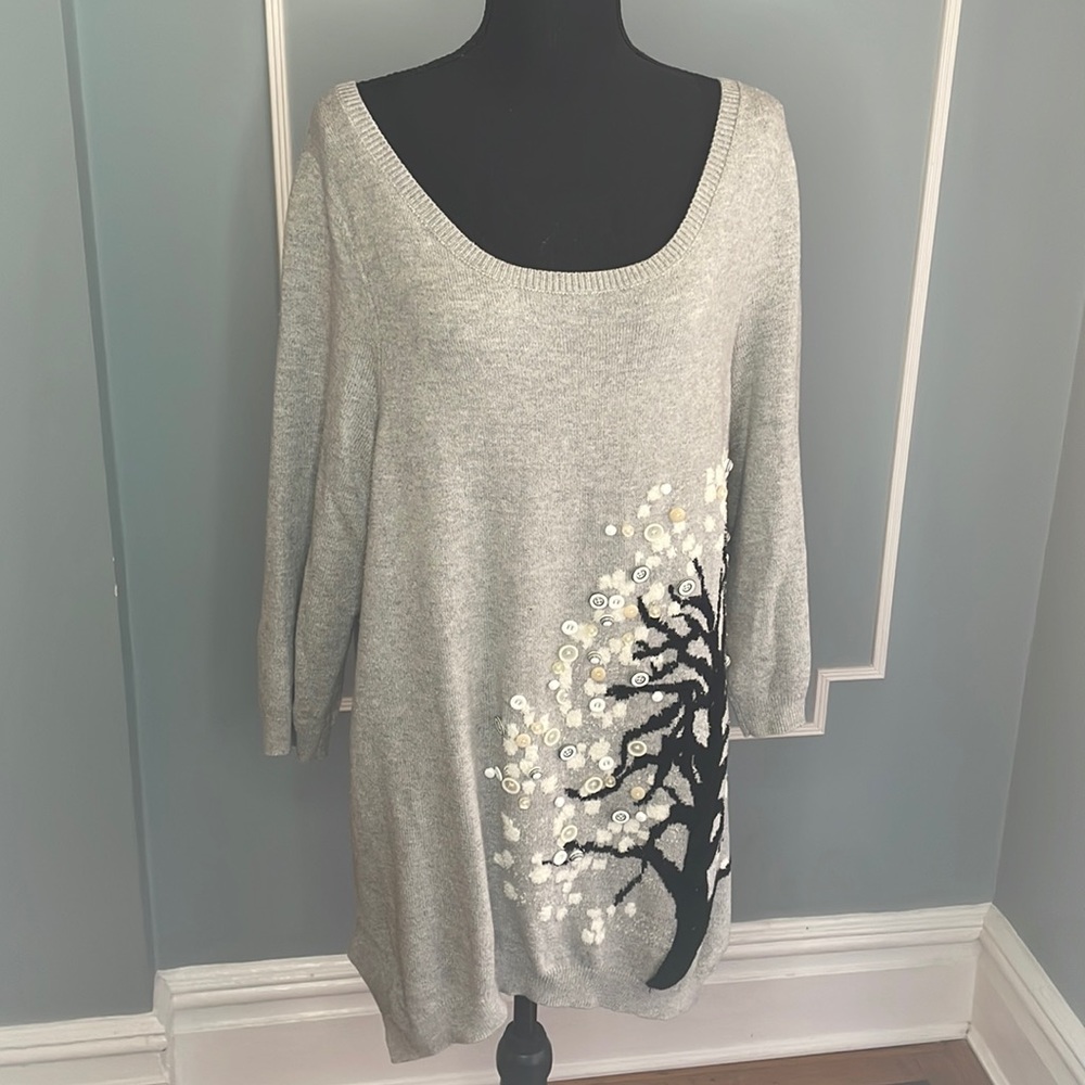 Anthro embellished sweater tunic